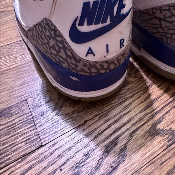 Nike Air Jordan 3 Retro OG "True Blue" in white leather Size 13 - Picture 9 of 11